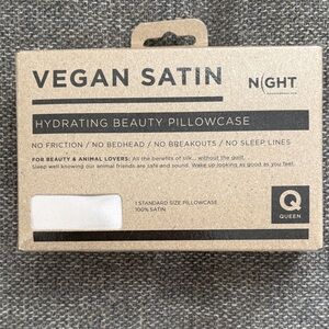 Vegan Satin Hydrating Beauty Pillowcase - White